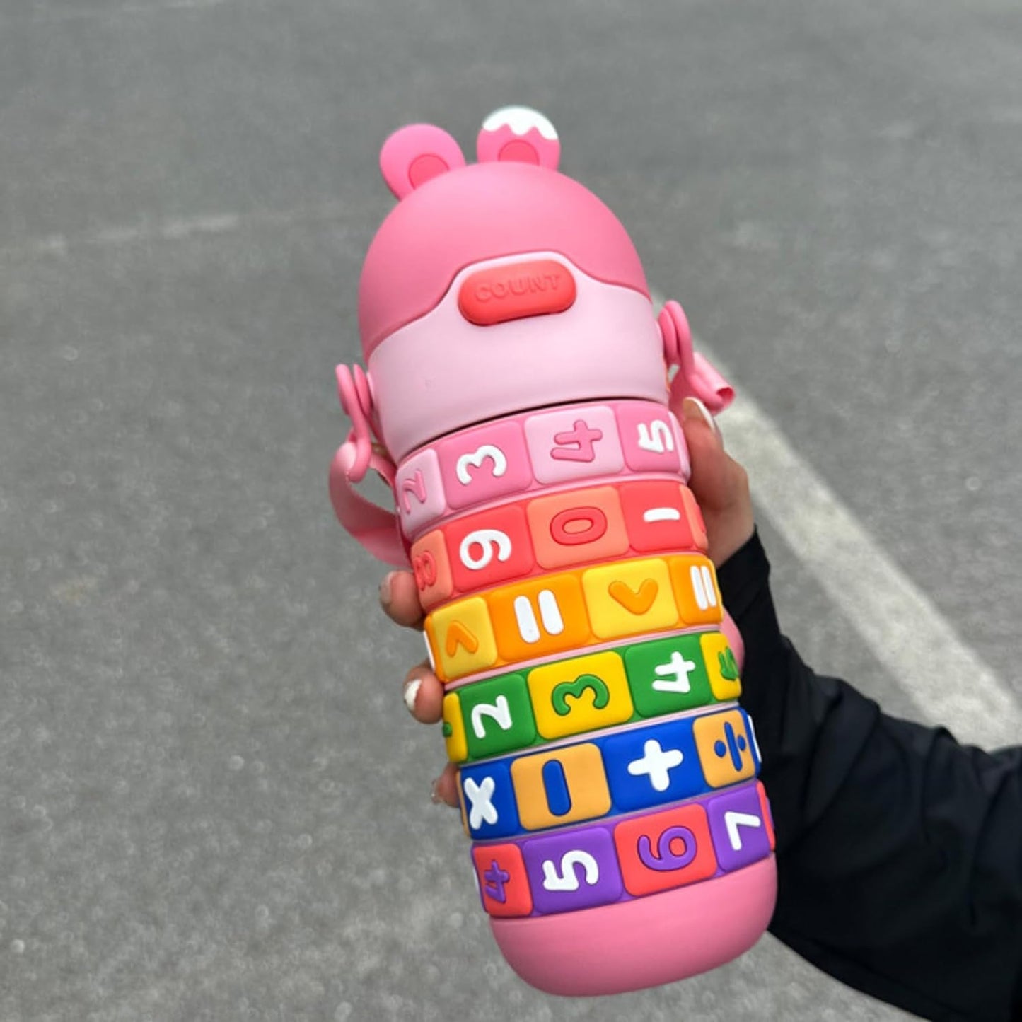 KIDS MATH LEARNING WATER BOTTLE 430ML, BPA FREE, LEAK PROOF STAINLESS STEEL,VACUUM INSULATED