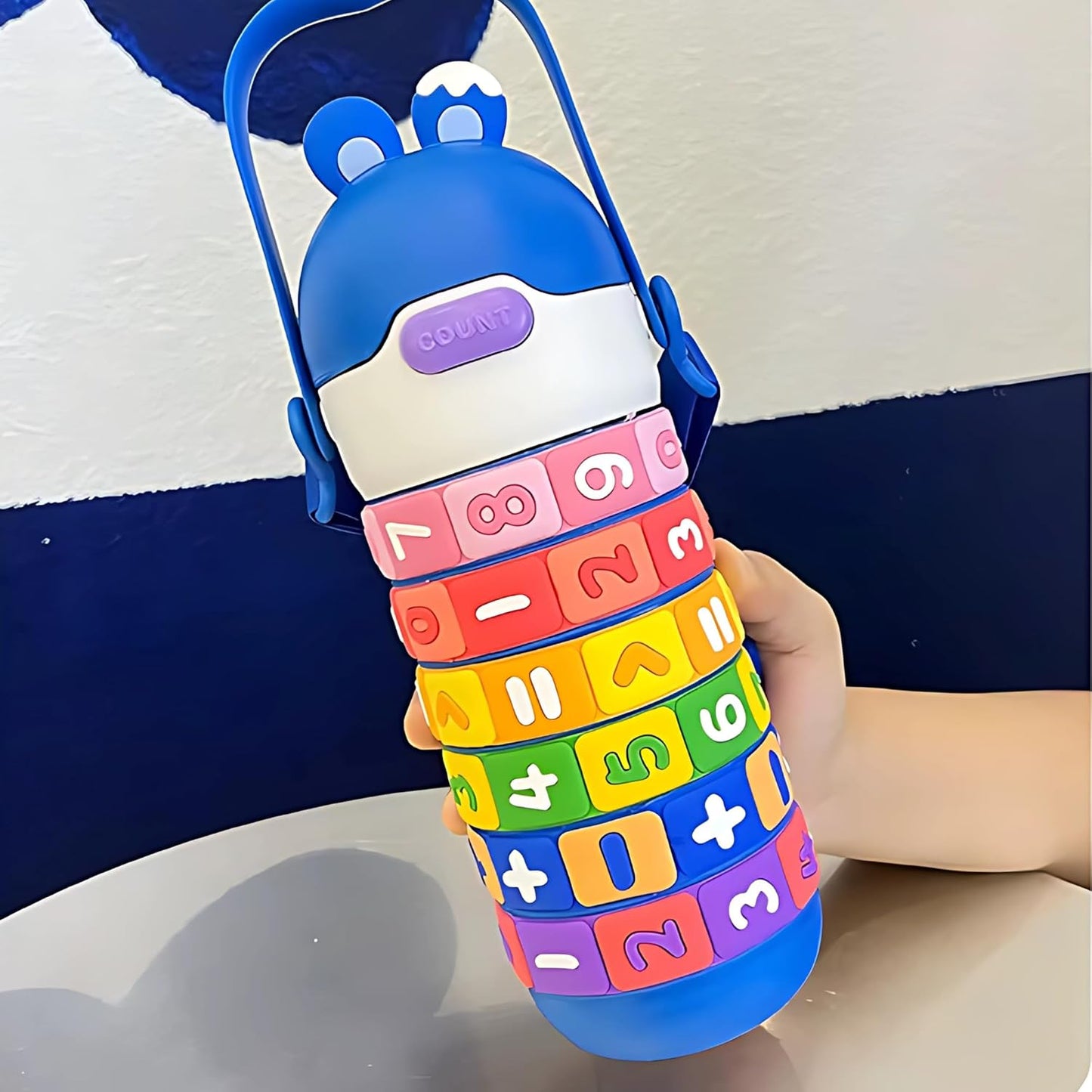 KIDS MATH LEARNING WATER BOTTLE 430ML, BPA FREE, LEAK PROOF STAINLESS STEEL,VACUUM INSULATED