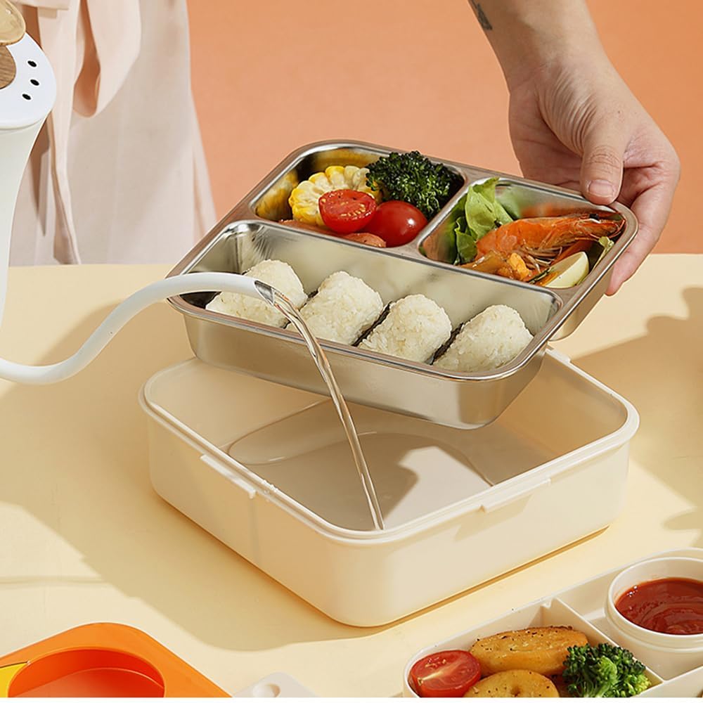 SUPER DINOSAUR STEEL LUNCH BOX, DINO EYE SPILL FREE LUNCH STEEL LUNCH BOX STAINLESS STEEL,DOUBLE DECKER,BPA FREE LEAKPROOF