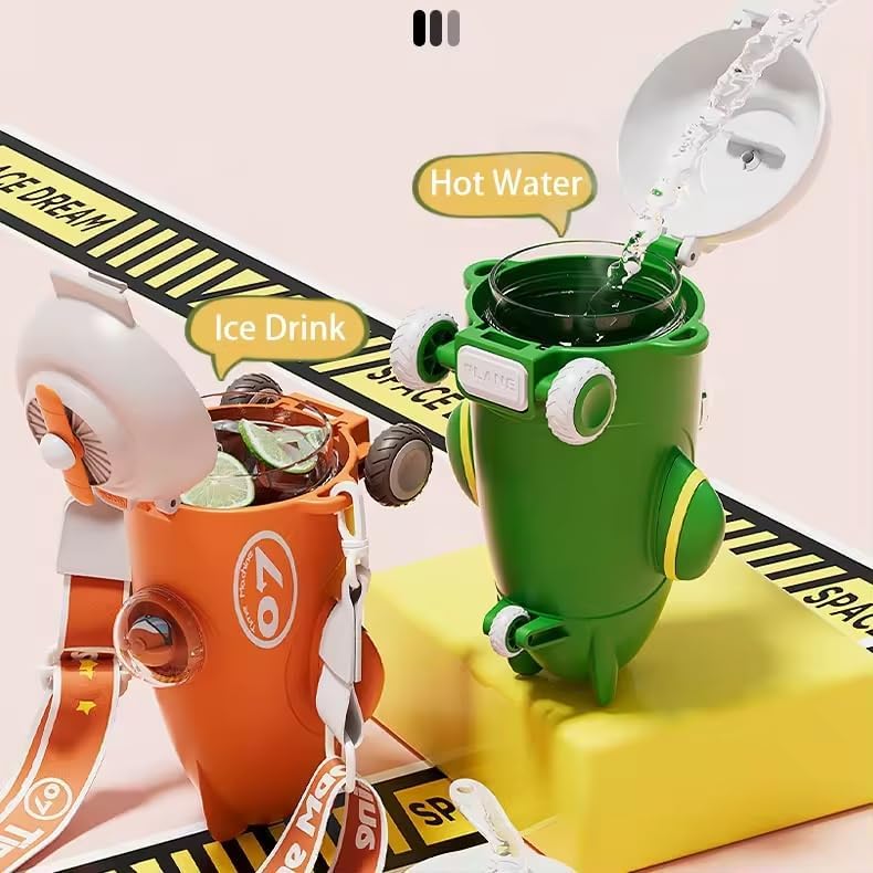AEROPLANE SHAPE KIDS WATER BOTTLE WITH STRAW 500ML