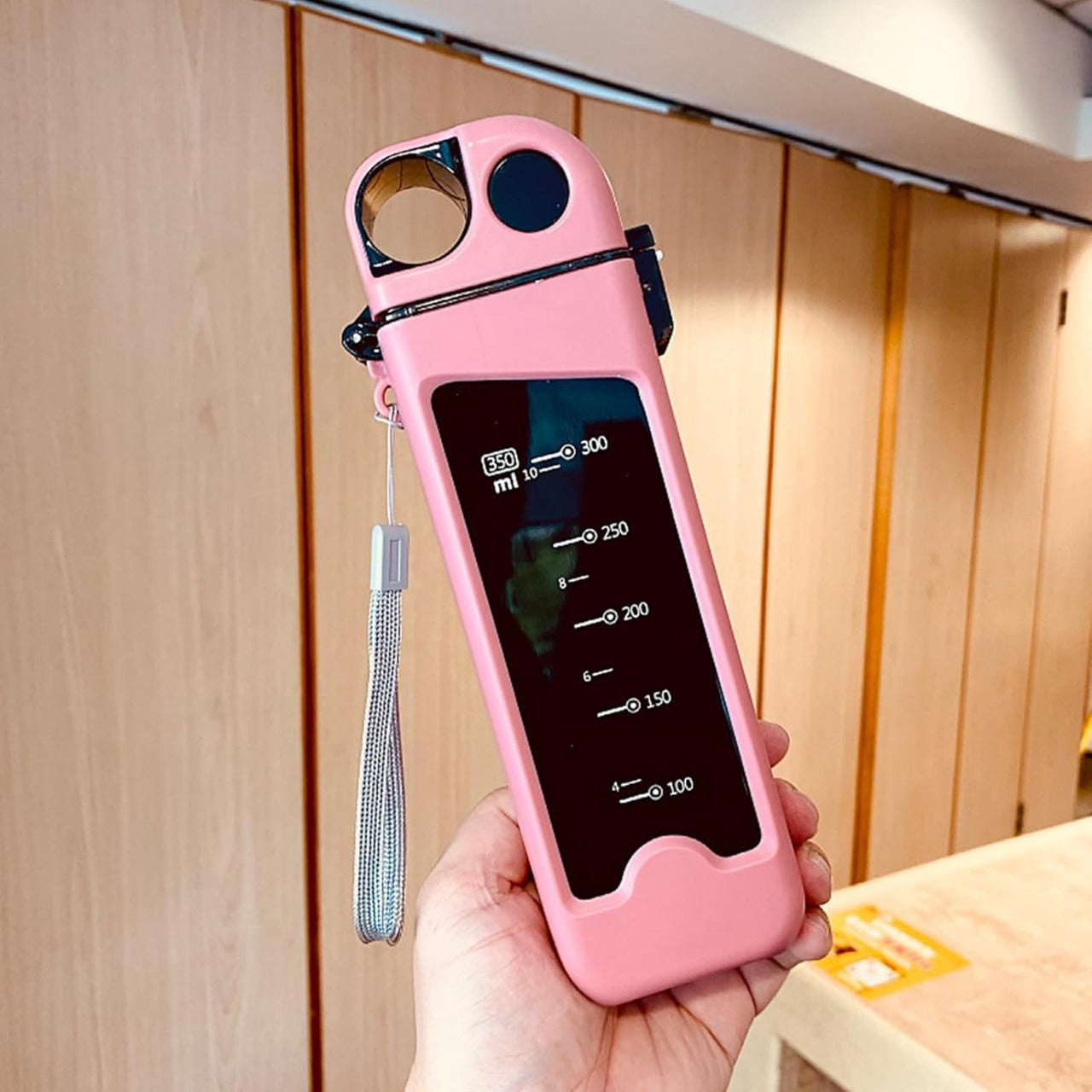 FLIP TOP PORTABLE SQUARE PLASTIC WATER BOTTLE 350ML,FOOD GRADE,DUCKBILL DESIGN,SILICON SEAL CREAM