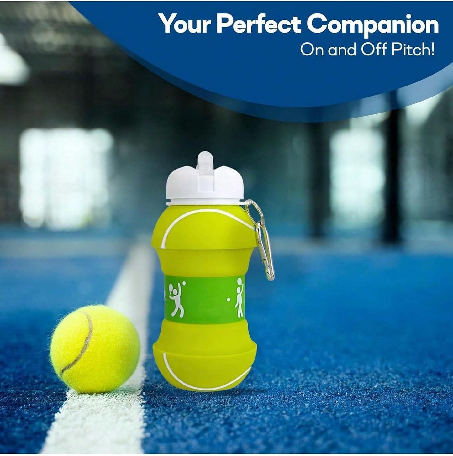 COLLAPSIBLE BASKETBALL WATER BOTTLE-FOLDABLE AND LEAK PROOF BOTTLE FOR KIDS 450ML