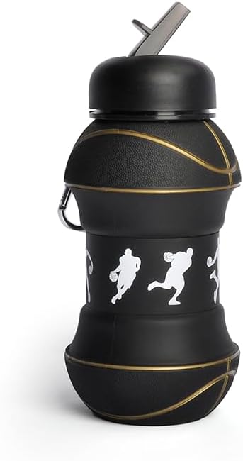 COLLAPSIBLE BASKETBALL WATER BOTTLE-FOLDABLE AND LEAK PROOF BOTTLE FOR KIDS 450ML