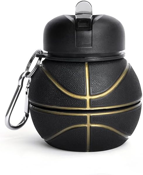 COLLAPSIBLE BASKETBALL WATER BOTTLE-FOLDABLE AND LEAK PROOF BOTTLE FOR KIDS 450ML