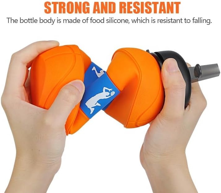 COLLAPSIBLE BASKETBALL WATER BOTTLE-FOLDABLE AND LEAK PROOF BOTTLE FOR KIDS 450ML
