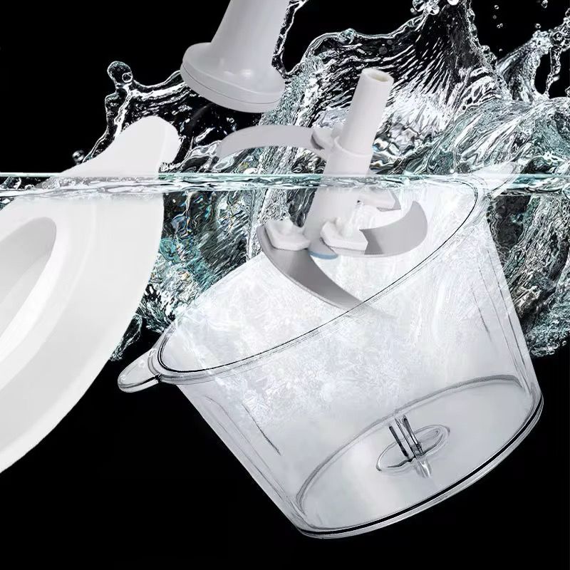 1.5L Manual Food Processor - Salad Spinner Large Lettuce Spinner Kitchen Gadgets - Meat Masher - Express Hand Held Onion Chopper & Dicer for Baby Food, Garlic, Veggies
