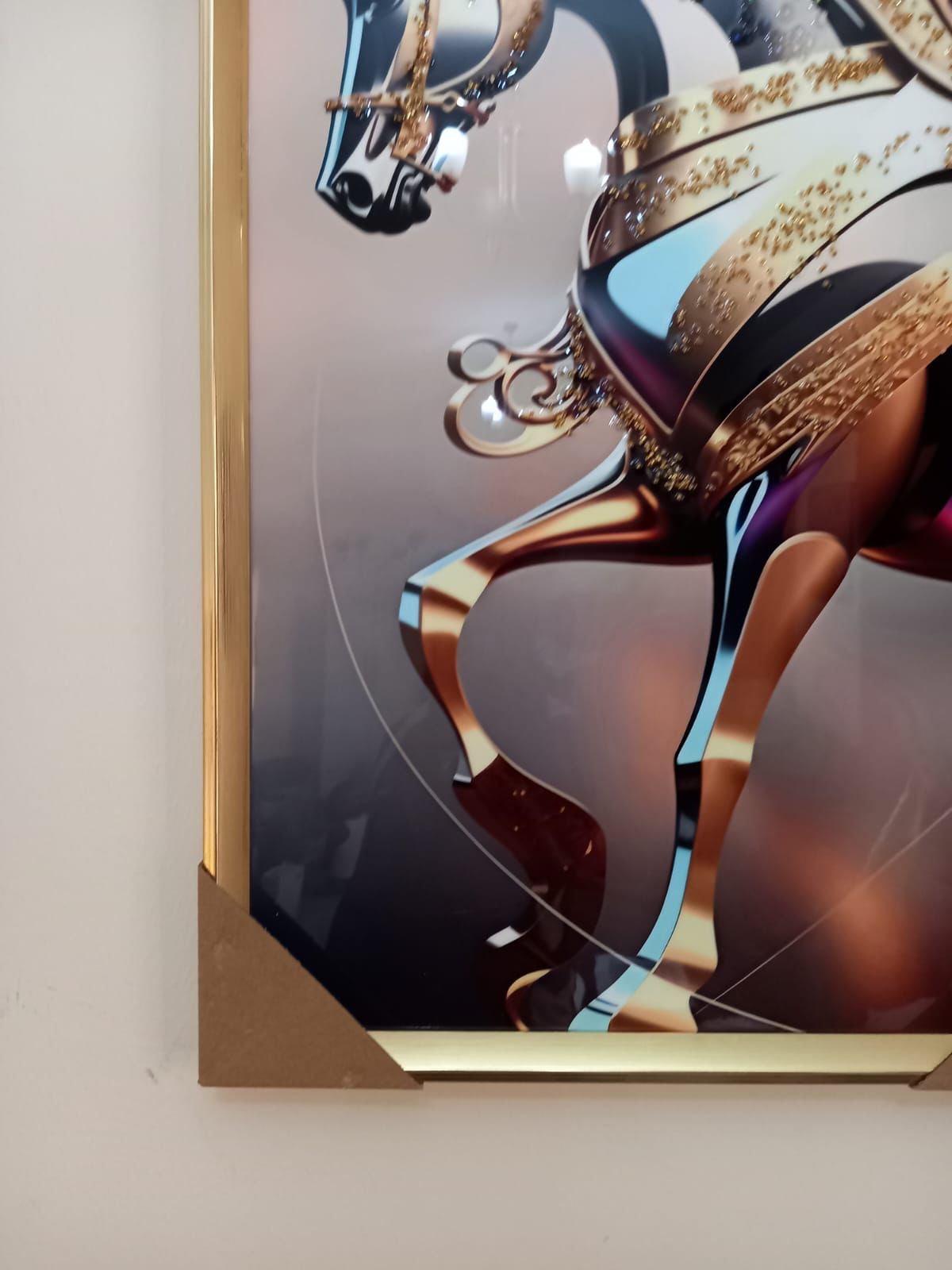 BEAUTIFUL PURPLE HORSE STONED ACRYLIC WALL FRAME FOR YOUR HOME AND OFFICES,THE SPARKLING 3D EFFECT MAKES IT A PERFECT PIECE TO BEAUTIFY YOUR SPACE.IT IS SO ELEGANT