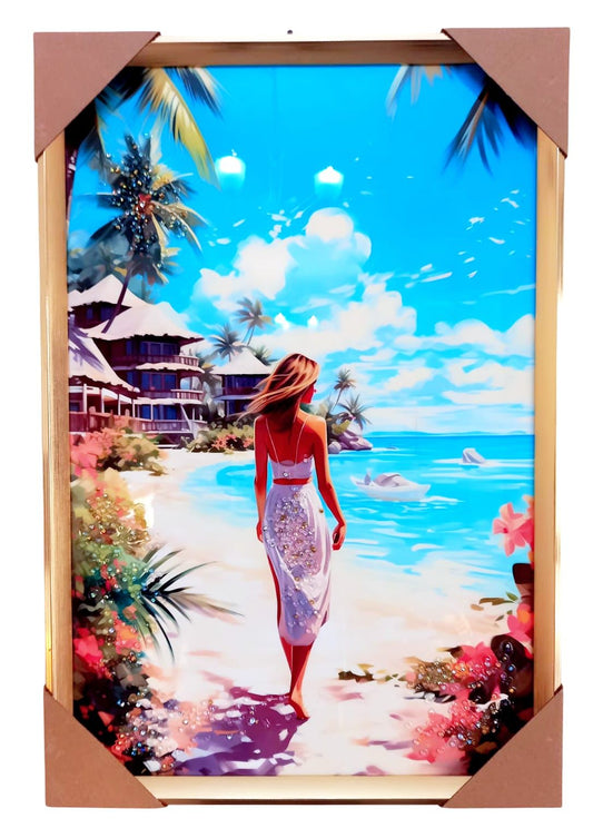 BEAUTIFUL STONEDWOMAN IN FRAME ACRYLIC WALL FRAME FOR YOUR HOME AND OFFICES,THE SPARKLING 3D EFFECT MAKES IT A PERFECT PIECE TO BEAUTIFY YOUR SPACE.IT IS SO ELEGANT