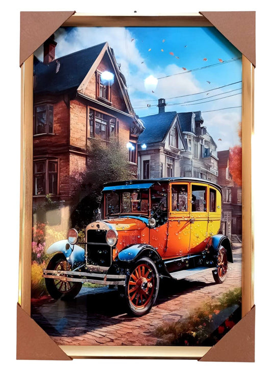BEAUTIFUL STONED RETRO CAR ACRYLIC WALL FRAME FOR YOUR HOME AND OFFICES,THE SPARKLING 3D EFFECT MAKES IT A PERFECT PIECE TO BEAUTIFY YOUR SPACE.IT IS SO ELEGANT