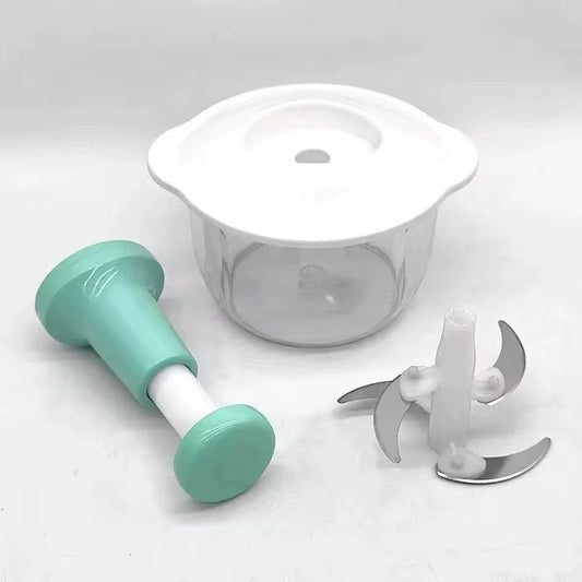 1.5L Manual Food Processor - Salad Spinner Large Lettuce Spinner Kitchen Gadgets - Meat Masher - Express Hand Held Onion Chopper & Dicer for Baby Food, Garlic, Veggies