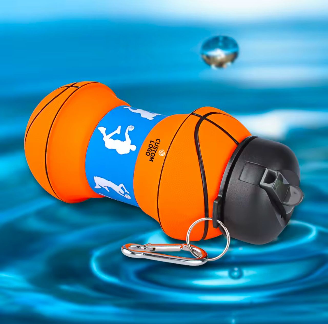 COLLAPSIBLE BASKETBALL WATER BOTTLE-FOLDABLE AND LEAK PROOF BOTTLE FOR KIDS 450ML
